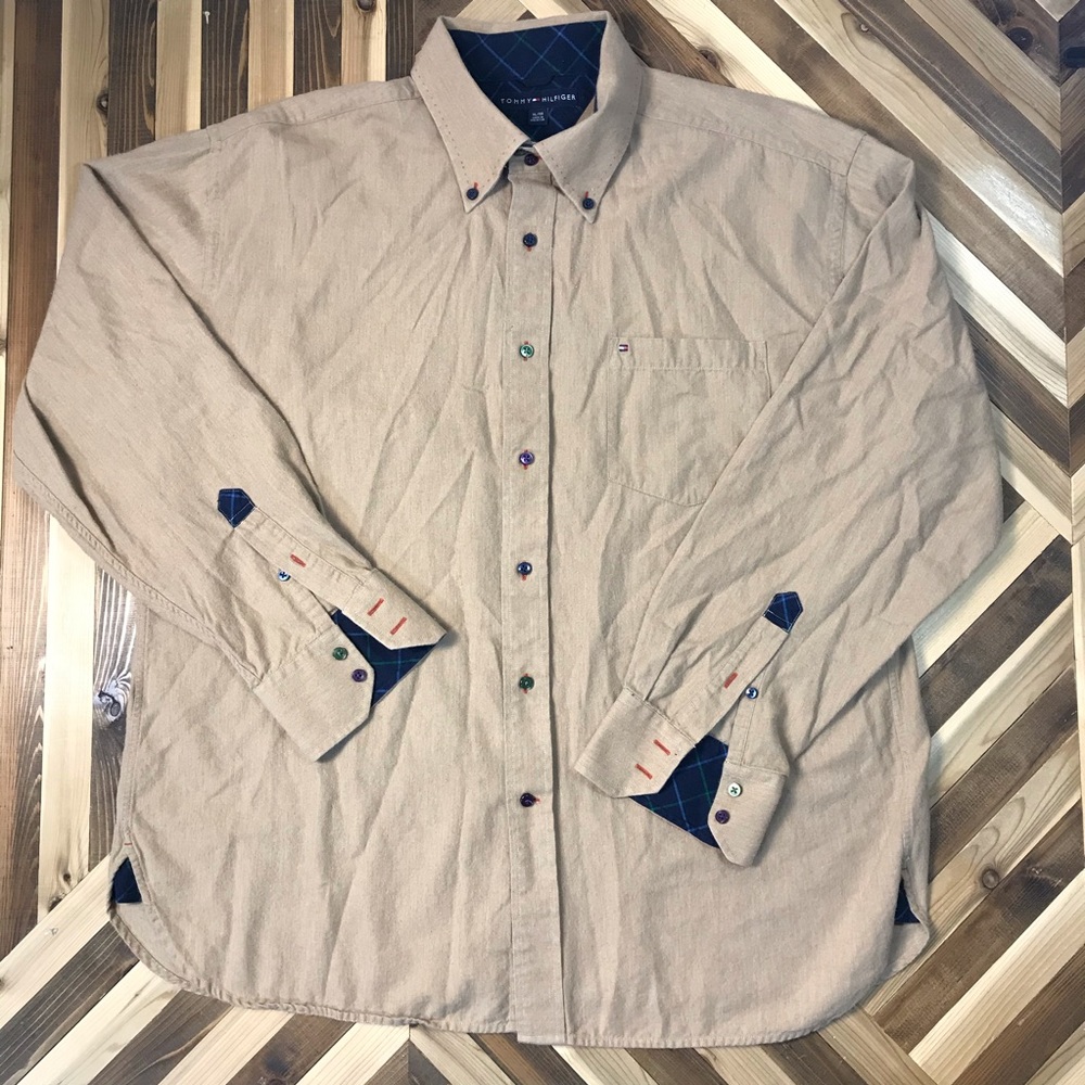 Tommy Hilfiger Button Down Multi Color Buttons Xl - image 1